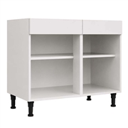 Drawline kitchen sink and hob base unit with twin drawers and adjustable shelf