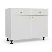 Drawline fitted bedroom dresser with two upper drawers, to cupboard doors and adjustable legs