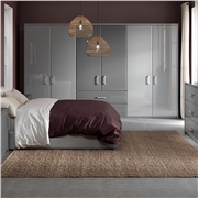 Bella High Gloss Light Grey and Dust Grey Bedroom