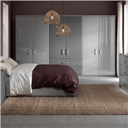 High Gloss Dust Grey & Light Grey Bedroom
