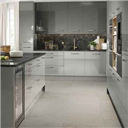 High Gloss Light and Dust Grey Kitchen