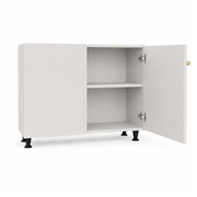 Highline fitted bedroom corner cabinet with a left blanking panel, open storage compartment, internal shelf and adjustable legs
