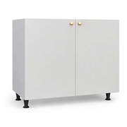 Highline fitted bedroom dresser cabinet with two doors and adjustable black legs