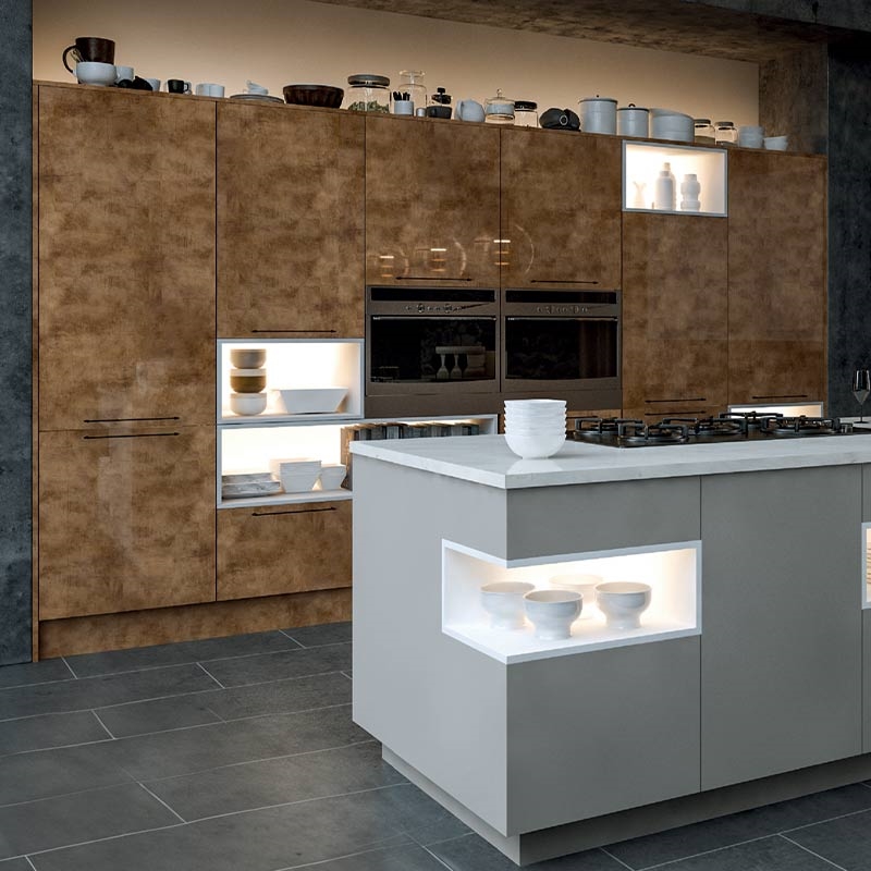 Zurfiz Ultra Gloss Copperleaf Kitchen Doors