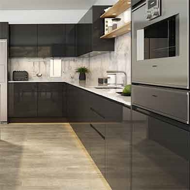 Jayline Supergloss Graphite Kitchen Doors