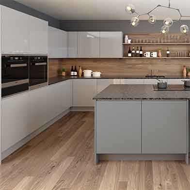 Jayline Supermatt Dust Grey and Light Grey Kitchen Doors