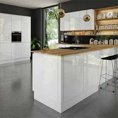 Jayline Supergloss White Fitted Kitchen Doors