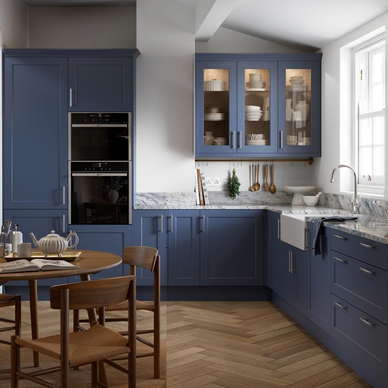 Richmond Fitted Kitchen, Finish:Supermatt Colonial Blue