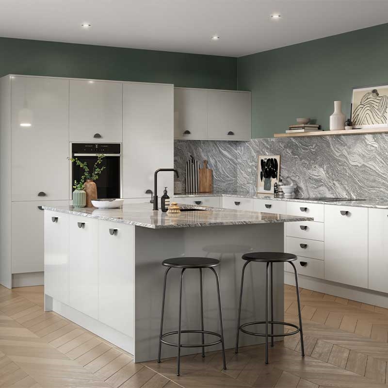 Ora Kitchen Doors in Supergloss Light Grey