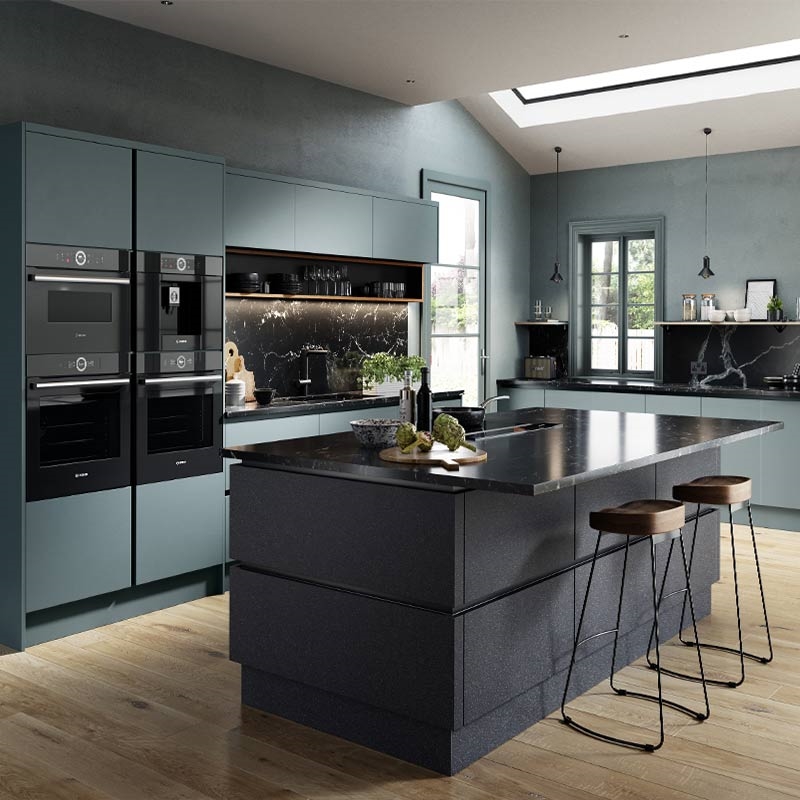 Zurfiz Supermatt Kombu Green Kitchen Cupboard Doors