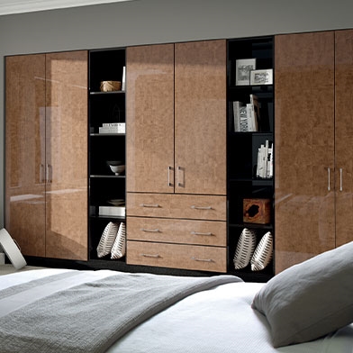 Zurfiz Ultra Gloss Copperleaf Fitted Bedroom