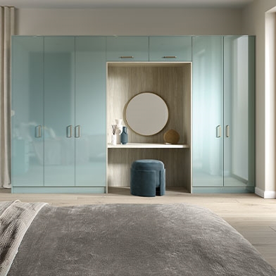 Zurfiz Ultra Gloss  Metallic Blue fitted bedroom