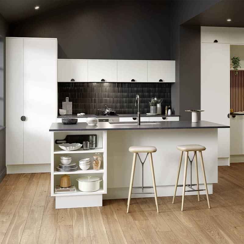 Zurfiz Supermatt White Grey Kitchen Doors