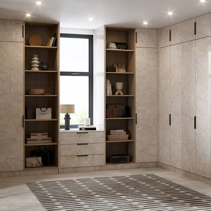 Zurfiz Porcelain Gold Light Gloss Fitted Bedroom