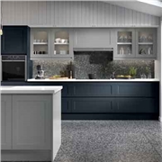 Matt Indigo Blue and Grey Kitchen