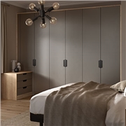 Zurfiz Supermatt Taupe and Halkifax Natural Oak Bedroom