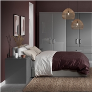 Bella High Gloss Grey Fitted Bedroom with Pisa Design Doors