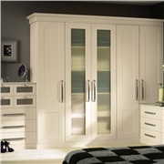 Bella Fitted Bedroom with Warwick Ivory Wardrobe Doors
